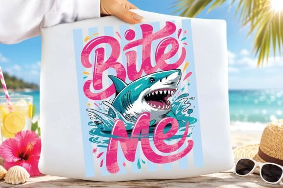Bold Ocean Attitude: The Bite Me Shark PNG