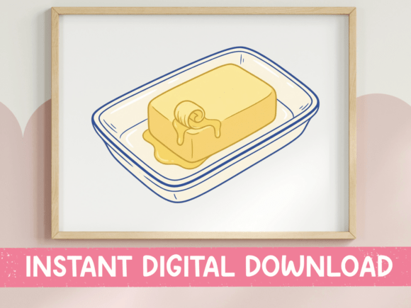 Butter Stick Line Art: A Quietly Cheeky Kitchen Print