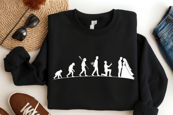 Evolution of Love PNG for Groom Bride Tees and Beyond