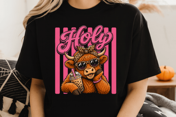 Holy Cow PNG: The Trendy Western Graphic for Modern Apparel