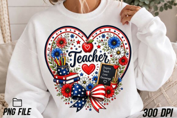 Patriotic Teacher Heart PNG Sublimation: A Designer's Guide