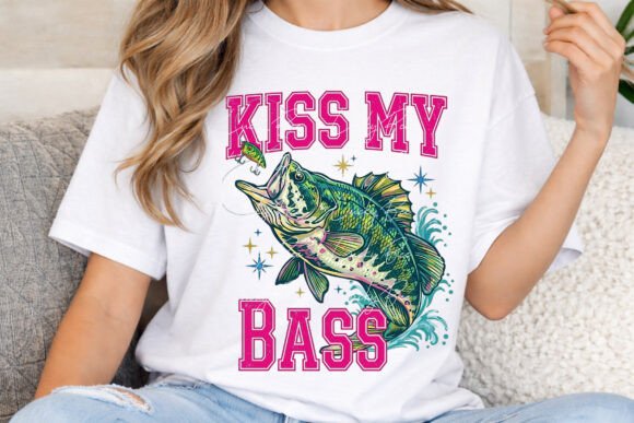 Reel in Laughs: The Kiss My Bass PNG for Fishing Humor