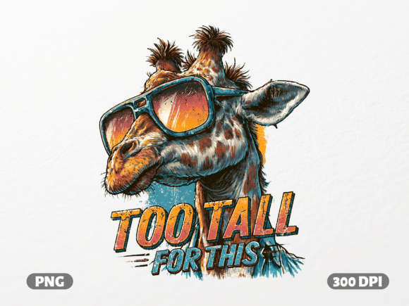 Too Tall for This Giraffe PNG: Quirky Cool for Your Projects
