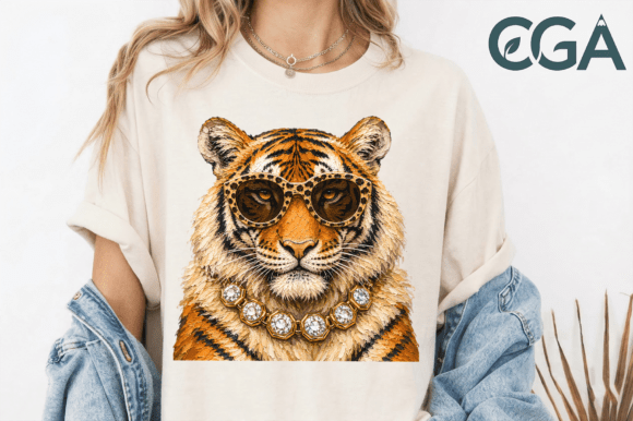 Unleash Bold Aesthetics: The Cool Tiger Oil Painting Clipart Png