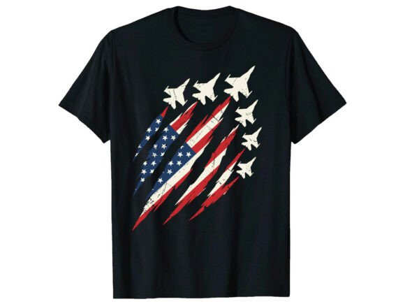 USA Fighter Jets 4th of July T-Shirt: Bold Patriotic Design